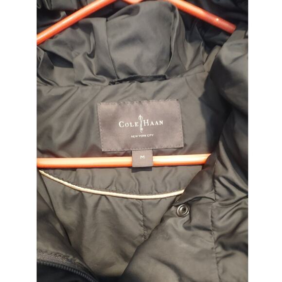 Cole Haan Women's Signature Down Feather Puffer Quilted Hood Belted Coat Medium - Picture 2 of 14